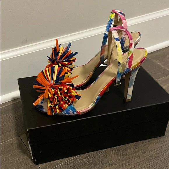 J. Crew Collection Colorful Bow Strappy Heels - Picture 2 of 5